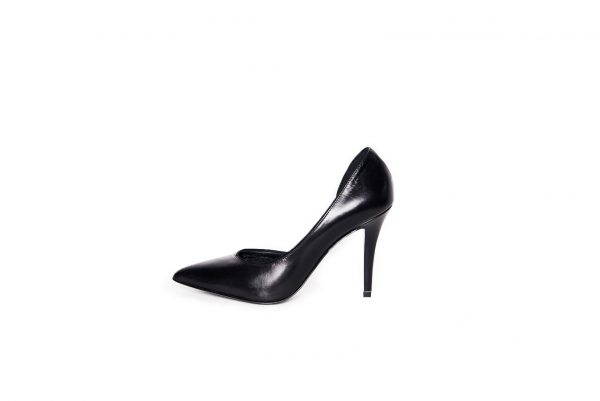 Zwart, glad leer, 8cm hakhoogte - Afbeelding 3